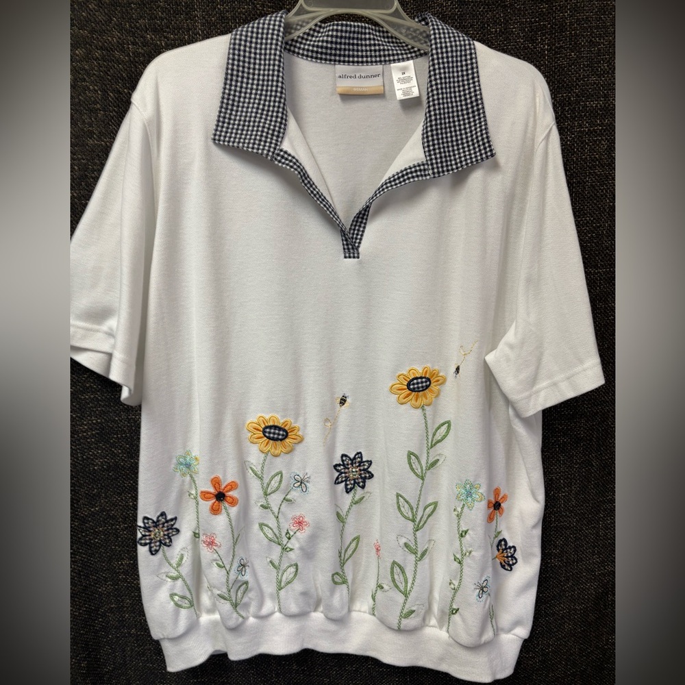 Alfred Dunner Embroidered Floral Top